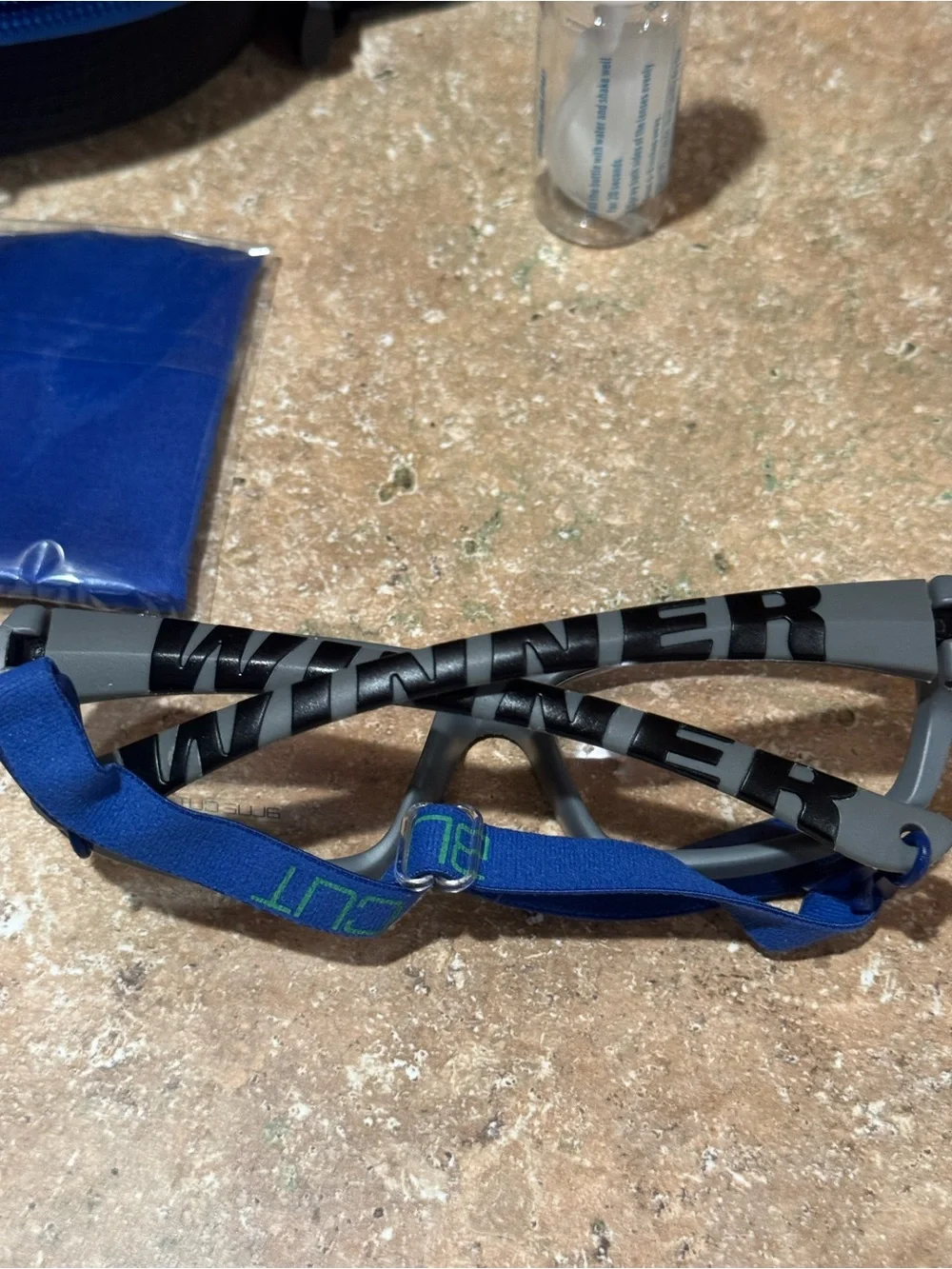 BlueCut Anti-Fog Kids Sport Glasses with Case and Accessories - Gray & Blue